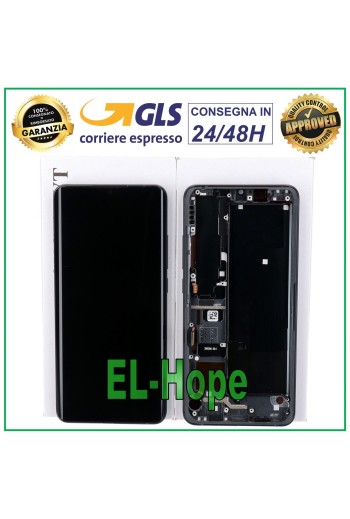 MARCO DE PANTALLA LCD ORIGINAL XIAOMI MI CC9 PRO M1910F4E CRISTAL TÁCTIL NEGRO DESLUSTRADO