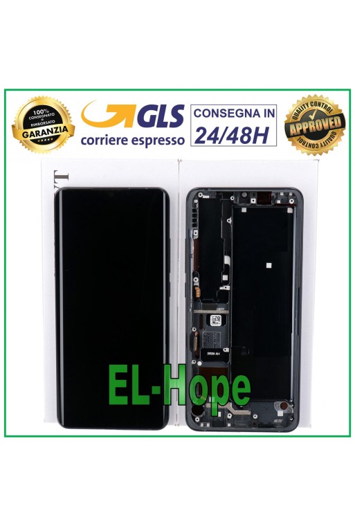 MARCO DE PANTALLA LCD ORIGINAL XIAOMI MI CC9 PRO M1910F4E CRISTAL TÁCTIL NEGRO DESLUSTRADO