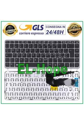 TECLADO ITALIANO PARA HP 745 G2 / 750 G1 G2 / 755 G2 / ZBOOK 14 MARCO PLATEADO