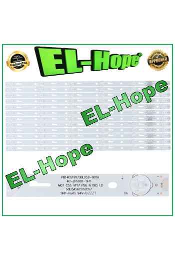 KIT 12 BARRAS DE 6 TIRAS LED PARA TV 50 TCL 4C-LB500T-SH1 M07-C55-VF17-P5U-N-005-LD