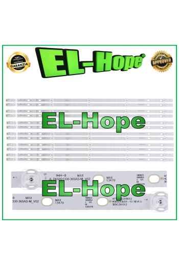 KIT 12 BARRAS 5 LED TV 65 HISENSE JL.D65051330-365AS-M_V02 65D2003V2W5C1B61112M