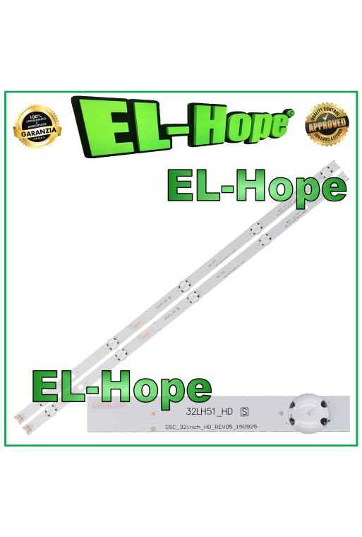 KIT 2 BARRAS 5 LEDS PARA TV 32 LG AGF79046701 AGF79082601 32LH51HD SVL320AL5