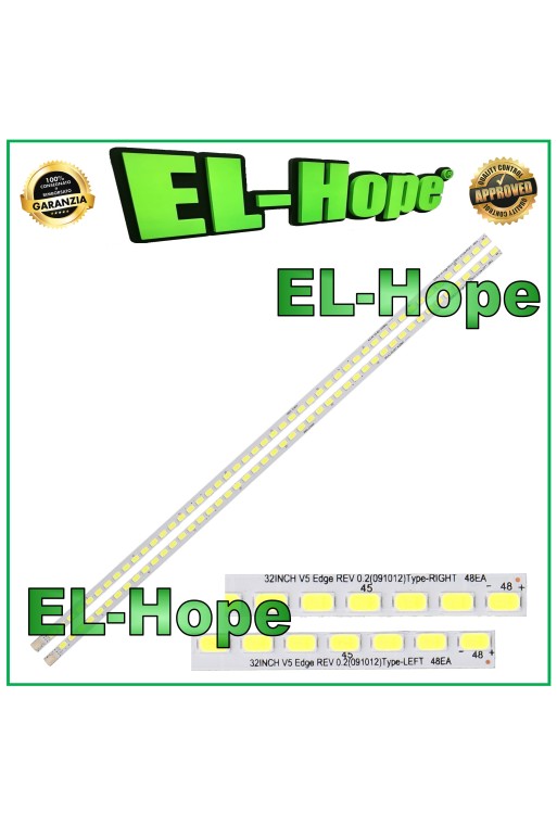 KIT DE 2 BARRAS DE 48 LED PARA TV 32 LG-INNOTEK-32PULGADAS-V5-EDGE-REV-0.2-TIPO-IZQUIERDO/DERECHO