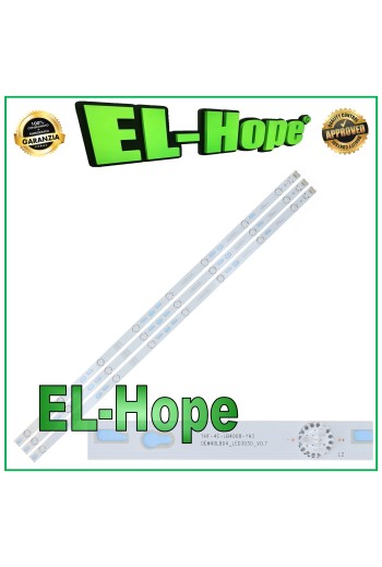 KIT 3 BARRAS 8 LEDS PARA TV 40 TCL 4C-LB4008-HR2 4C-LB400T-ZM3 4C-LB400T-YH5 