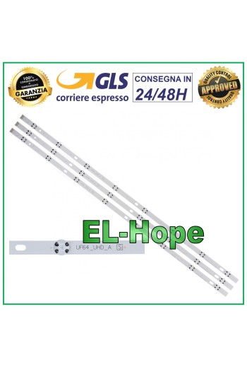 KIT DE 3 BARRAS DE 8 TIRAS LED PARA TV LG 43 AGF79078002 / AGF79099701 / AGF79103401 