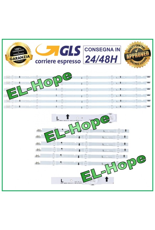 KIT DE 12 BARRAS DE TIRAS LED PARA TV SAMSUNG D4GE-480DCA-R3/DCB UE48H6500 UE48H6200