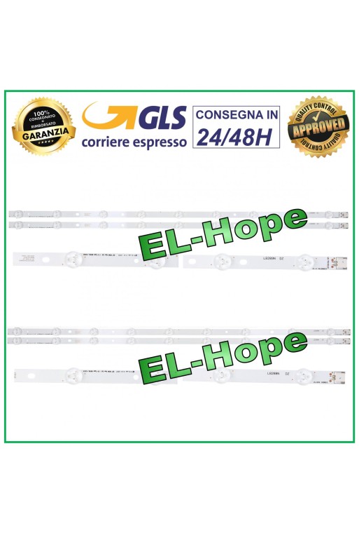 KIT 4 BARRAS 9 LEDS PARA TV LG 32 32A2000I / 32A2000V / 32LS3400UA / 32LS3450