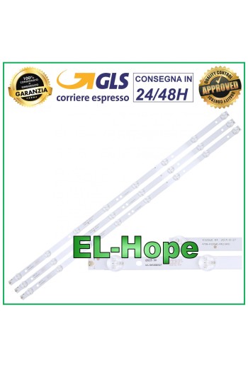 KIT 3 BARRAS DE TIRAS 8 LED TV 32 PHILIPS 4708-K320WD 32PFL3045 - TCL LE32D59 618mm