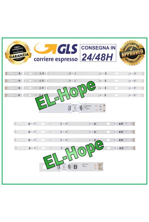 KIT DE 8 BARRAS DE TIRAS LED PARA TV LG 47 6916L- 1716A / 1749A / 1762A / 1948A / 1961A