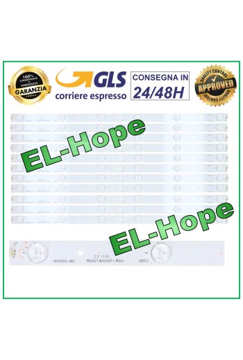 KIT 11 BARRAS DE TIRAS 6 LED TV 50 HISENSE LTDN50K321UWTSEU LED50 UB50EC591UWTS 