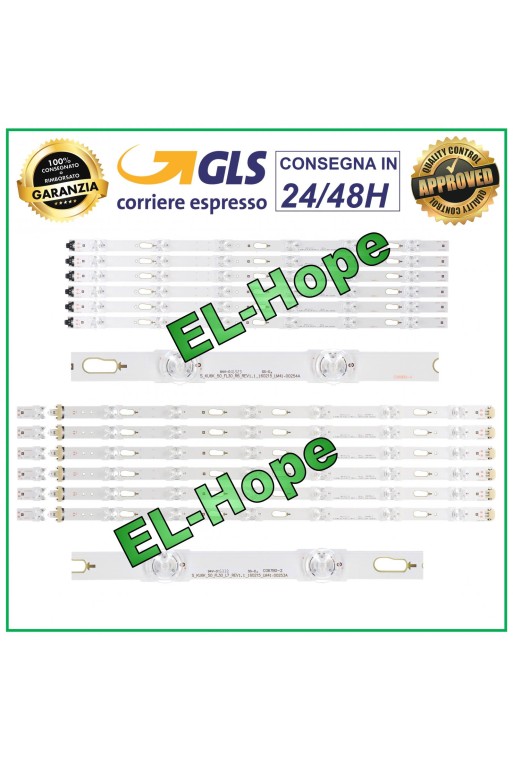 KIT 12 BARRAS TV LED 50 SAMSUNG UA50K / UE50K / UA50MU / UE50MU / UN50MU /UN50KU