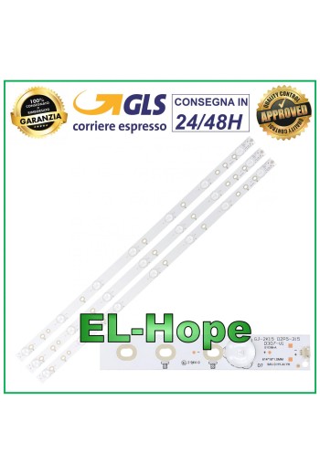 KIT 3 BARRAS DE TIRAS LED PARA TV PHILIPS GJ-2K15 D2P5-315 D307-V1 32PFH 32PFK 32PFS 