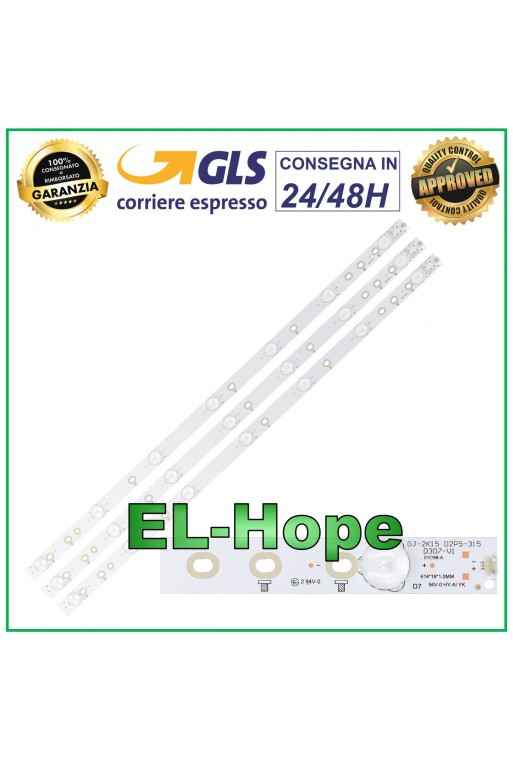 KIT DE 3 TIRAS DE LED PARA TV PHILIPS GJ-2K15 D2P5-315 D307-V1 32PHT41 TPT315B5