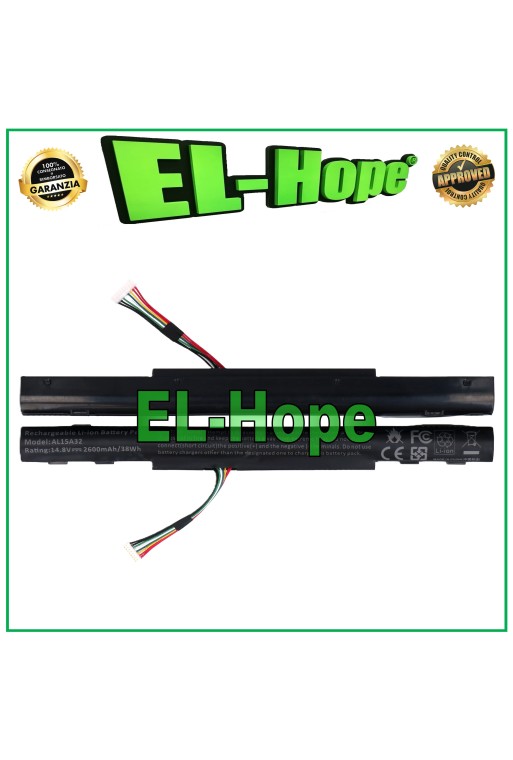 BATERÍA PARA PORTÁTIL ACER KT.00403.025 2600 mAh 14.8V NEGRA IGUAL A LA ORIGINAL