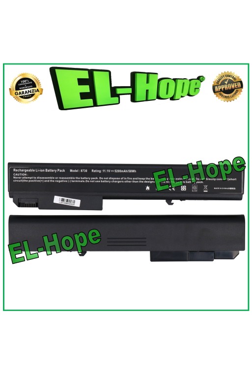 Batería para PC HP EliteBook 8730P, 8730W, 8740W, 8530P, 8530W, 8540P, 8540W, 5200 mAh