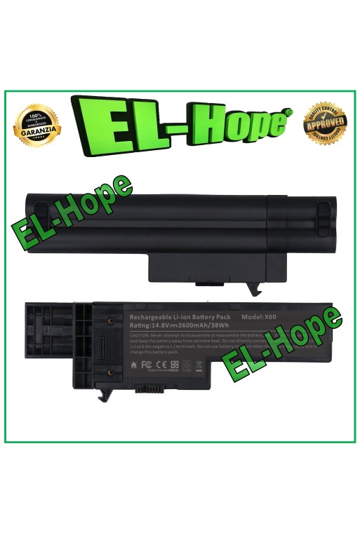 BATERÍA PARA PORTÁTIL LENOVO ThinkPad X60 X60s X61 X41 14.8V NEGRA IGUAL A LA ORIGINAL