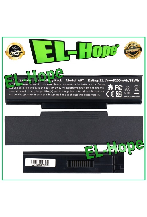 BATERÍA PARA PORTÁTIL ASUS A9T S9N0362210CE1 15200 mAh 11,1 V 58 Wh IGUAL A LA ORIGINAL