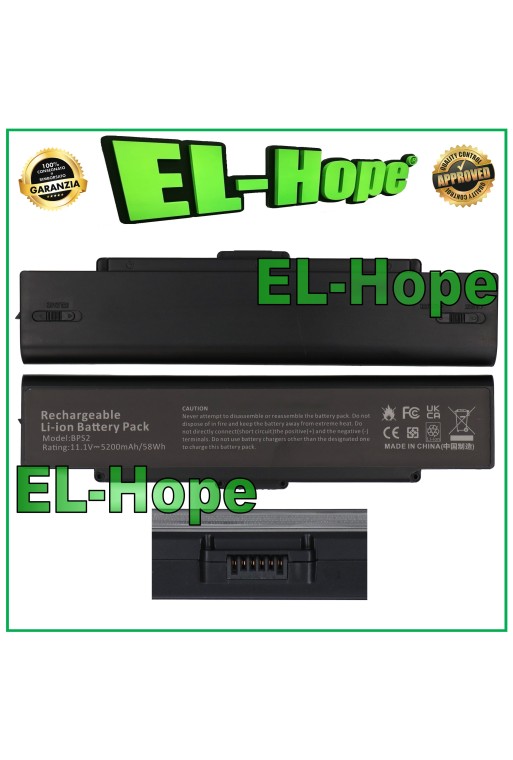 BATERÍA PARA SONY VAIO SERIE VGN PORTÁTIL PC 5200 mAh 11.1V NEGRA IGUAL A LA ORIGINAL