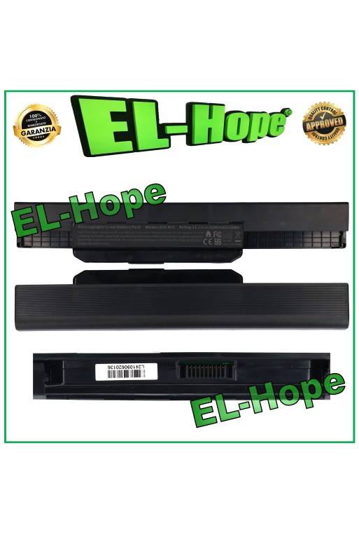 Batería para portatil ASUS 07G016H31875M 5200 mAh 11,1 V negra, igual a la original