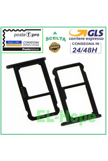 COMPARTIMENTO PARA CARRITO DE RANURA TARJETA NANO SIM + MICRO SD HUAWEI P10 VTR-L09 L10 L29 NEGRO