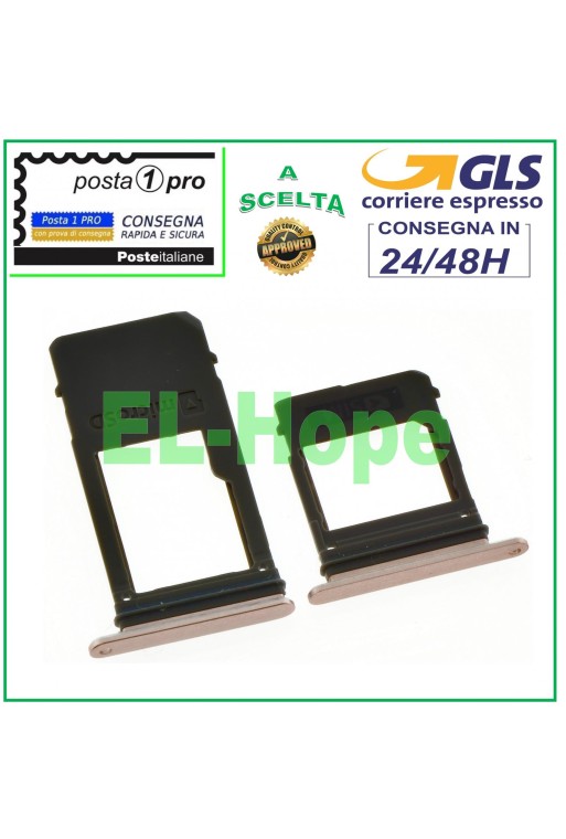 RANURA PARA CARRIL SIM + TARJETA SD SAMSUNG GALAXY A7 2017 SM A720 F ORO ROSA