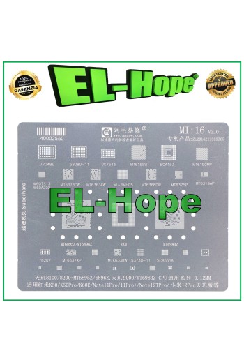 PLANTILLA REBALLING AMAOE MI16 SNAPDRAGON 8100 / 8200 MT6895Z 6896Z / 9000 6983Z