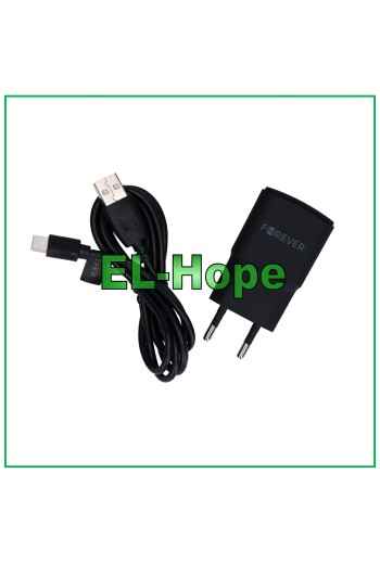 CARGADOR DE BATERÍA DE VIAJE UNIVERSAL PARA OPPO 5V 10W + CABLE USB TIPO C 1,2 m NEGRO