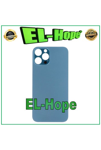 CRISTAL TRASERO PARA IPHONE 12 PRO MAX CARCASA CON AGUJERO GRANDE AZUL PACÍFICO