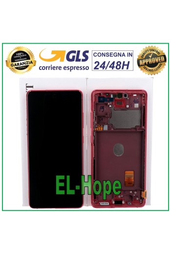 PANTALLA LCD + MARCO ORIGINAL SAMSUNG GALAXY S20 FE SM-G781F PANTALLA TÁCTIL ROJA