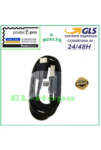 CABLE DE DATOS CABLE DE CARGA CARGADOR DE BATERÍA TIPO C PARA SAMSUNG NEGRO 1.20 MT