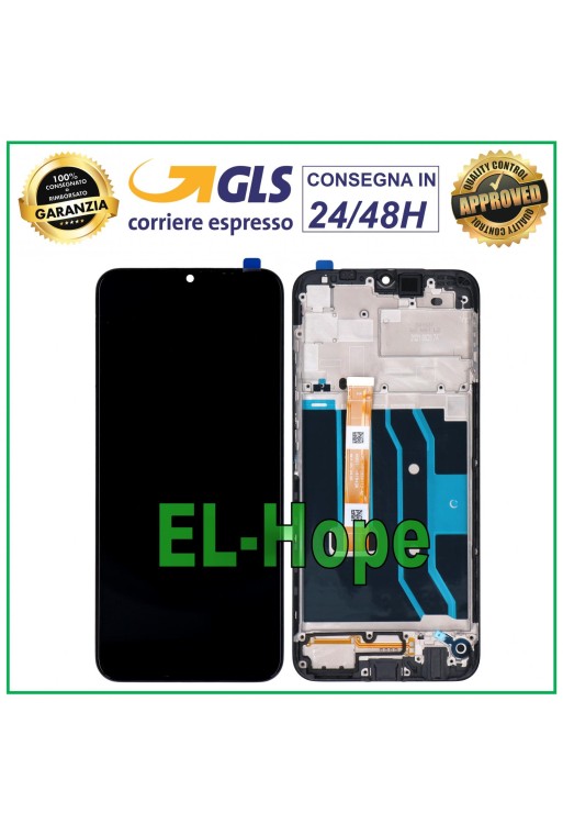 PANTALLA LCD + MARCO PARA OPPO REALME NARZO 30A RMX3171 PANTALLA TÁCTIL CRISTAL NEGRO