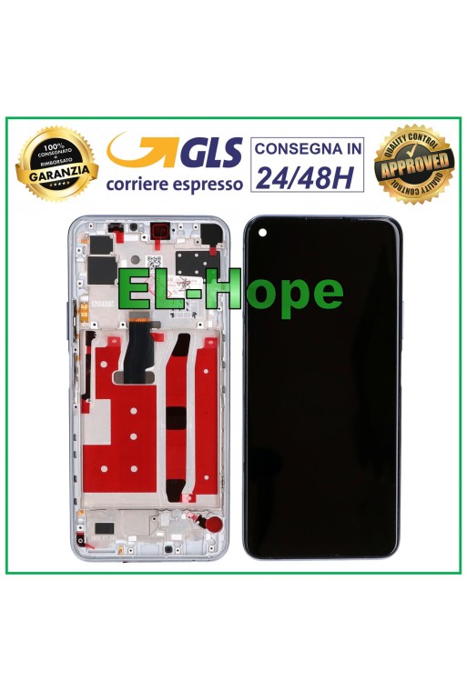 MARCO DE PANTALLA TÁCTIL PARA HUAWEI NOVA 7 SE CDY-AN00 PANTALLA DE CRISTAL PLATEADA