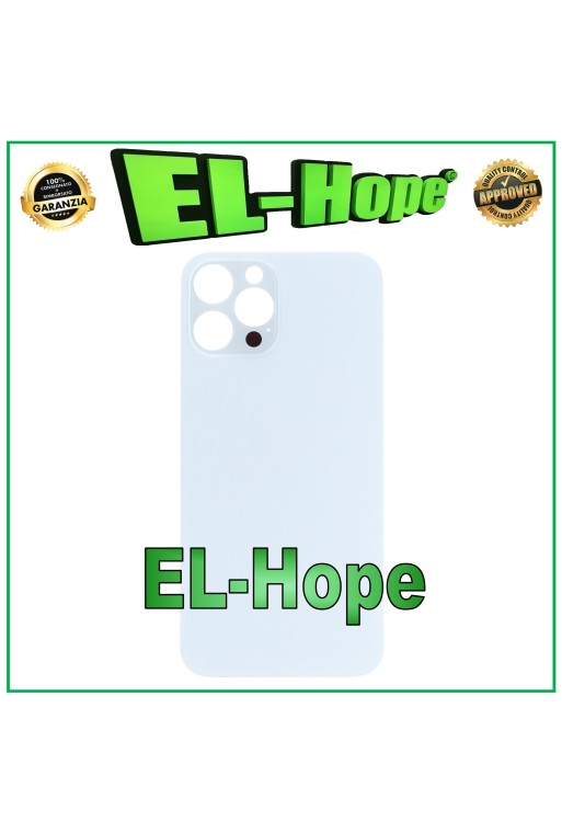 CUBIERTA TRASERA DE BATERÍA DE CRISTAL PARA IPHONE 12 PRO MAX BIG HOLE PLATA