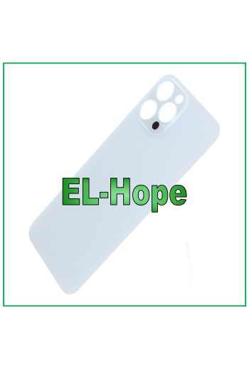CUBIERTA TRASERA DE BATERÍA DE CRISTAL PARA IPHONE 12 PRO MAX BIG HOLE PLATA
