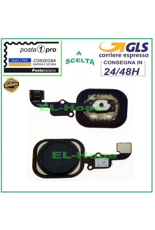 BOTÓN HOME CENTRAL IPHONE 6 6G NEGRO BOTÓN PLANO FLEX APPLE 