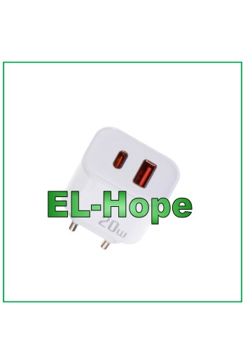 CARGADOR DE BATERÍA DE CARGA RÁPIDA PARA VIVO 20W VIAJE DOBLE USB TIPO C BLANCO