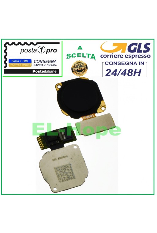 SENSOR DE HUELLAS DACTILARES BOTÓN INICIO HUAWEI P SMART PLUS INE-LX1 NOVA 3i NEGRO