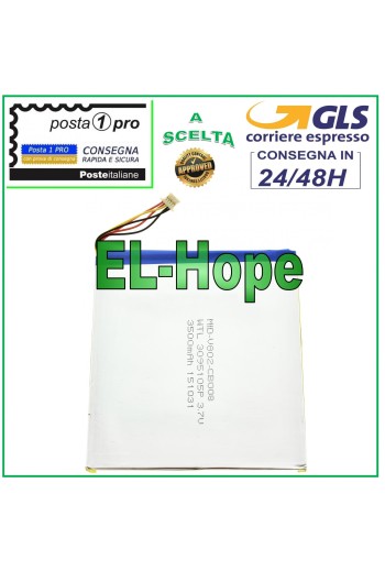 BATERÍA PARA TABLET ARCHOS 3.7V 3500 MAH DIMENSIONES 10.5 cm * 9.5 cm * 0.3 mm