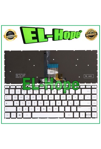 TECLADO ITALIANO PARA HP PAVILION 14-DQ 14S-DQ 14-CE RETROILUMINADO PLATEADO