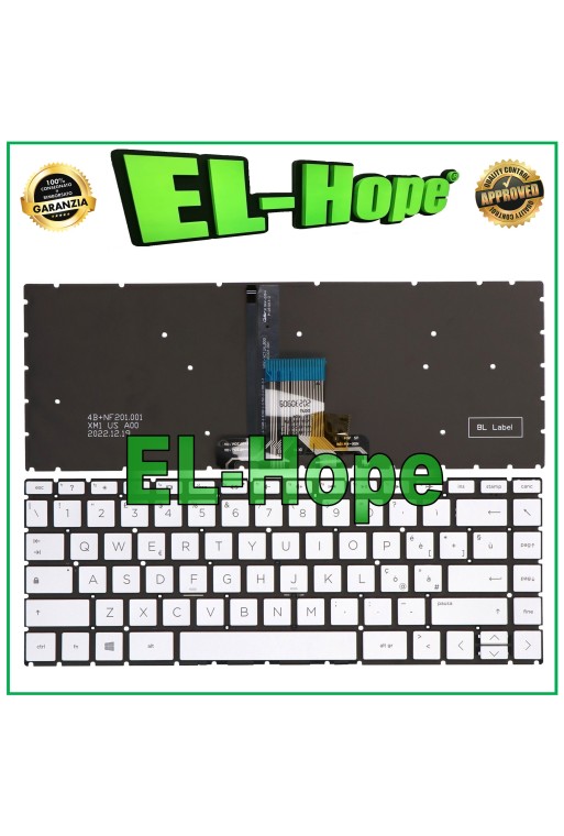 TECLADO ITALIANO PARA HP PAVILION 14-DQ 14S-DQ 14-CE RETROILUMINADO PLATEADO