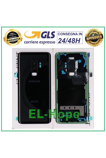 CRISTAL TRASERO BATERÍA ORIGINAL SAMSUNG GALAXY S9 PLUS SM-G965 FN FUNDA NEGRA
