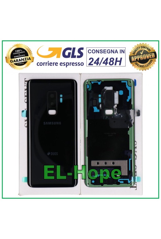 CRISTAL TRASERO BATERÍA ORIGINAL SAMSUNG GALAXY S9 PLUS SM-G965 FN FUNDA NEGRA