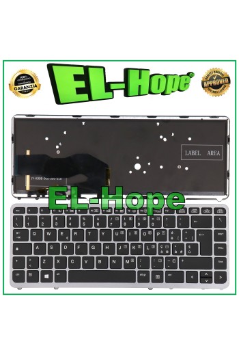 Teclado italiano retroiluminado plateado para HP Elitebook 740 G1 G2 / 745 G2