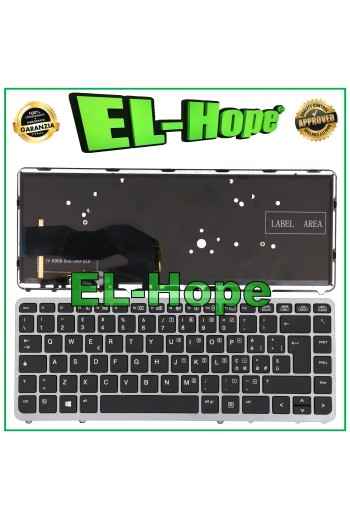 TECLADO RETROILUMINADO ITALIANO PARA HP ELITEBOOK ZBOOK 14 MARCO PLATEADO