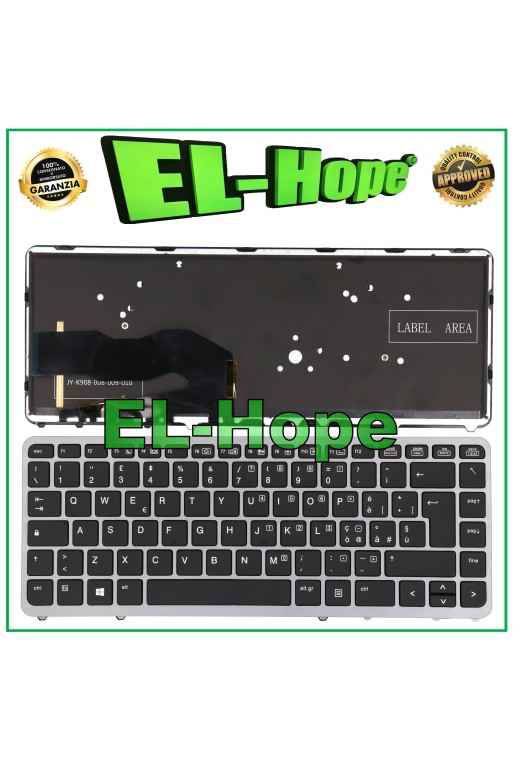 TECLADO RETROILUMINADO ITALIANO PARA HP ELITEBOOK ZBOOK 14 MARCO PLATEADO