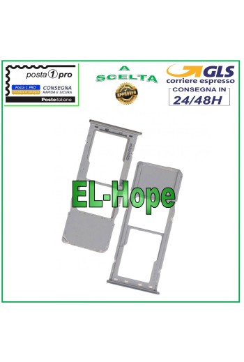 CARRITO DE RANURA COMPARTIMENTO PARA TARJETA SIM + MICRO SD SAMSUNG GALAXY A50 SM-A505F PLATA