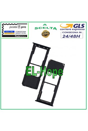 CARRITO DE RANURA COMPARTIMENTO PARA TARJETA SIM + MICRO SD SAMSUNG GALAXY A50 SM-A505F NEGRO