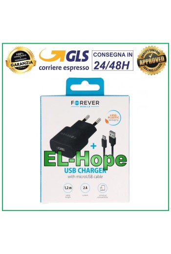 CARGADOR DE BATERÍA DE VIAJE UNIVERSAL PARA ARCHOS 5V 10W + CABLE MICRO USB 1,2 m NEGRO