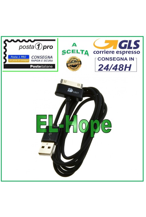 CABLE DE DATOS CABLE DE CARGA CARGADOR DE BATERÍA SAMSUNG GALAXY TAB 2 7.0 30 PIN NEGRO