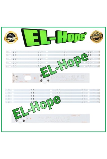 KIT DE 10 BARRAS PARA TV LG DE 55 55UJ63-UHD-A/B AGF78738601 55LH515V HC550DGGABSL1